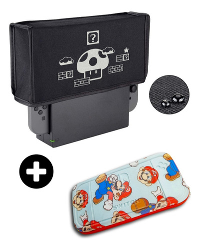 Capa Antipoeira + Case De Proteção Nintendo Switch Ou Oled