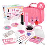 Juguete Maquillaje Reales Lavables Tocador Estuche Set Niñas