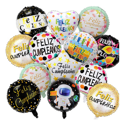 Joreild Kit 50pzs Globos Metal De Español Feliz cumpleaños Decoración Para Niños y adultos,Fiestas,Cumpleaños,celebraciones festival,aniversarios etc. | MercadoLibre