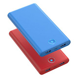2 Cargadores Usb Portatiles 20000mah Ultra Slim Azul Rojo