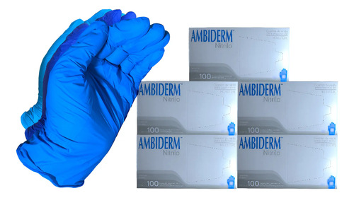 Ambiderm 500 Guantes Nitrilo Texturizado Sin Latex Ni Polvo