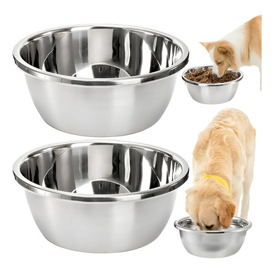 2 Cuencos Grandes De Acero Inoxidable Para Perros Y Mascotas | MercadoLibre