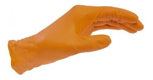 Caja 50 Guantes De Nitrilo Mecánico Naranja Talla L Wurth