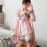 Mujer Traje Traje Pijamas Nighty Nighty Y Satin Kimono Bata