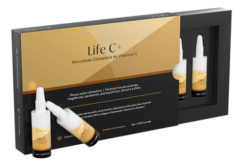 Tulípia Monodose Clareadora De Vitamina C Life C+ 5 Ampolas