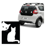 Kit Adesivos Emblema Gato Lateral E Gato De Costas Branco