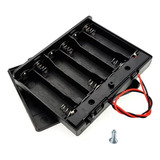 Suporte Case P/ 6 Pilhas Aa 1.5v Tampa Chave Liga Desliga