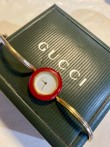 Reloj Gucci 1100-l Chapado En Oro Excelente