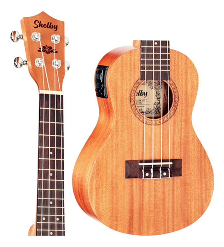 Ukulele Shelby Su23me Stnt Concert 23 Mogno Fosco Eletrico