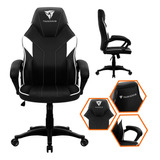 Cadeira Gamer Ergonômica + Almofadas Thunder Branco E Preto