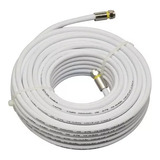 Cabo Coaxial Branco 20 Mts Antena Tv Pronto C/ Conector Ku C