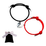 Set X 2 Pulseras Manilla Magnética De Corazón Parejas Amor 