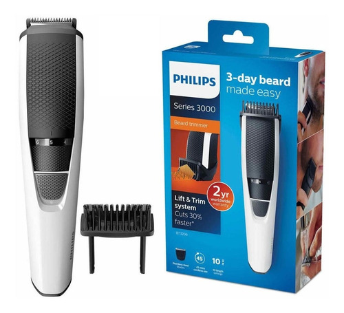 Cortabarba Beardtrimmer Philips Bt3206 Recargable Lavable 10 Posiciones De Corte