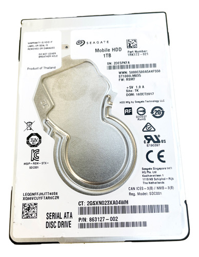 Hd Seagate 1tb Mobile Hdd Sata