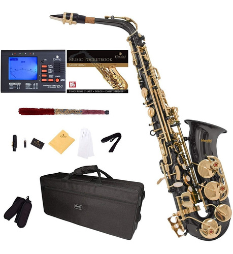 Saxofon Alto Negro Mendini Con Funda Y Accesorios (xmp)