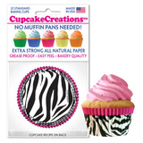 Capacillos Para Cupcakes Zebra Rosada - Paquete *32