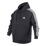 Buzo Hoodie adidas Essentials 3 Tiras Negro Solo Deportes