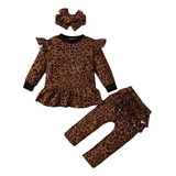 Conjunto De Blusas Con Estampado De Leopardo For Niñas, Pan