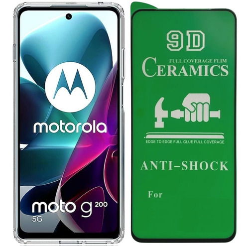 Forro Rígido Transparente + Vidrio Cerámica Para Motorola