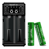 Pack Cargador Vapcell U2 - 2 Baterias 18650 Green + Regalos