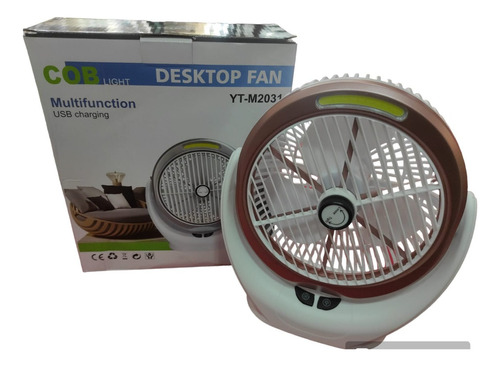 Ventilador Recargable Con Luz Led Yt-m2031 Color De La Estructura Rosa Diámetro 17 Cm