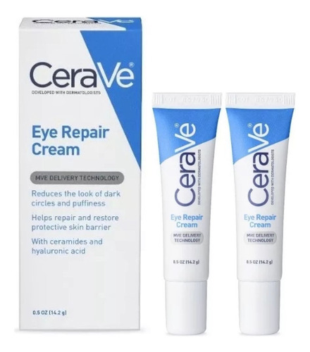 2 Cremes Reparador Para Olhos Textura Ultraleve 15ml Cerave