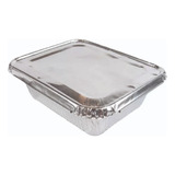 Bandeja Aluminio Descartable F50 Con Tapa 15x12x4 X800