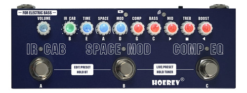 Pedal Guitarra Multi Efectos Hoerev: Delay, Reverb, Chorus,