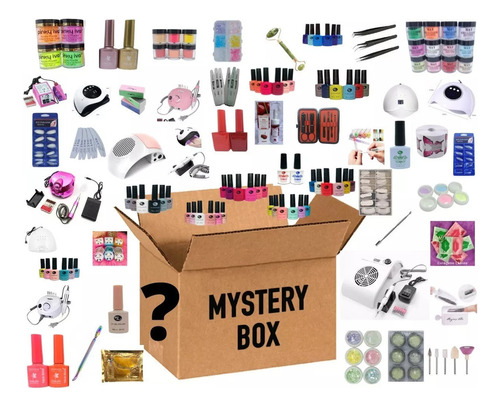 Caja Misteriosa Sorpresa Uñas Acrilicas Gel Productos Regalo