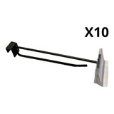 Pack 10 Ganchos Barra Negro Doble Metal 30cm Venzhop