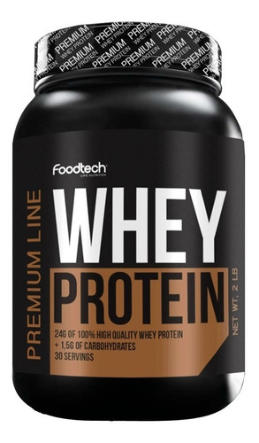 Foodtech Premium Whey Protein Proteína Chocolate Pote 907g Sabor Premium Chocolate
