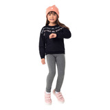 Legging Flanelada Infantil Feminina Inverno Cinza Malwee