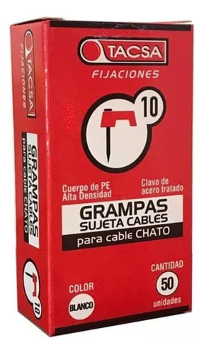 Grampas Sujeta Cable Para Cable Chato Tacsa N°10 X Caja