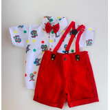 Roupa Patati Patata Infantil Com Suspensório E Gravata Temat