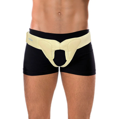 Medway Faja para Hernia Inguinal Bilateral para Hombre | Soporte Ortopédico de Ingle con Almohadillas | Compresión Ajustable para Alivio y Recuperación | Color Beige | Talla Grande | Meses sin interés