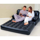 Sillon Sofa Cama Inflable 5 En 1 Negro Colchon Queen Betways