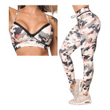 Conjunto Legging Empina Bumbum + Top Camuflado Terra Moving