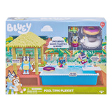 Bluey Playset Con Piscina Figura Y Accesorios Pool Time