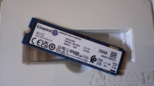 Ssd Kingston Nv2 De 250 Gb, M.2 2280, Nvme Pcie 4.0 X4