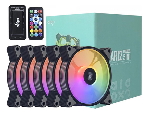 Fan Cooler Gamer Aigo Ar12 Rgb 5 Fan 120mm Controladora