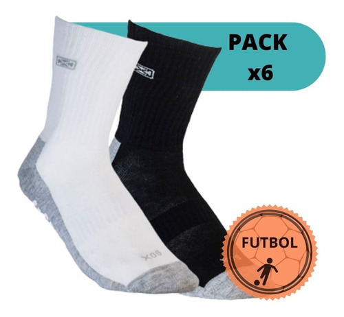 Pack X6 Medias Antideslizantes Sox Futbol Fitness Deportivas