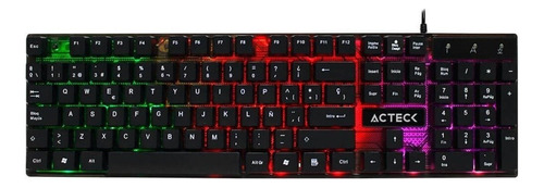 Teclado Alámbrico Acteck Aurean X Led Multicolor Color Del Teclado Negro