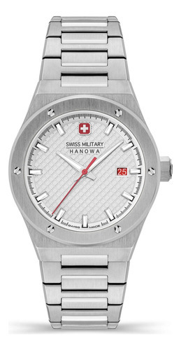 Reloj Swiss Military Smwgh2101603 Para Hombre Cristal Zafiro Color De La Malla Plateado Color Del Bisel Plateado Color Del Fondo Plateado