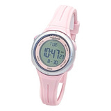 Reloj Mistral Digital Dama Nena Timer Luz Sumergible Malla Rosa