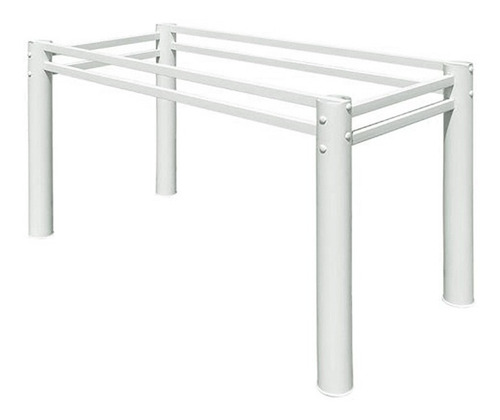 Base De Mesa Retangular Jantar 4 Lugares Branco Brilho 120cm