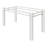 Base De Mesa Retangular Jantar 4 Lugares Branco Brilho 120cm