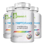 3 Potes L-triptofano 500mg Bionutri - Kit 180 Cápsulas
