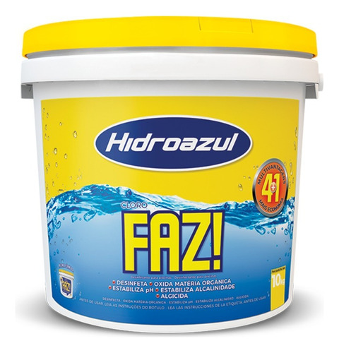 Balde De Cloro Faz Hidroazul 10kg Para Piscina