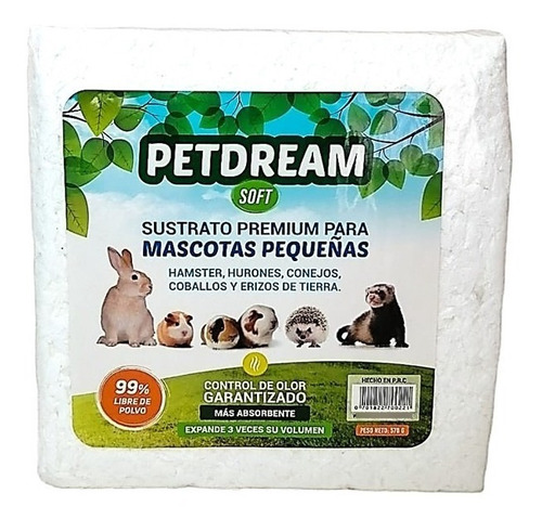 Sustrato Papel Pets Dream Soft 570g Hamster Erizos Conejo 