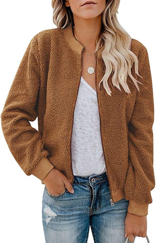 Chaqueta Polar De Invierno De Manga Larga Para Mujer